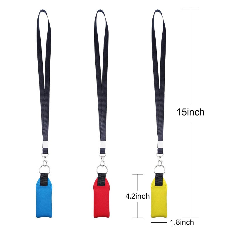 TecUnite Floating Neoprene Boat Keychain, 3 Pack Key Chain and Lanyard, Floatable Foam Key Fob for Water Sports (Red, Yellow, Blue, Black,4.2 Inch) - Image 5